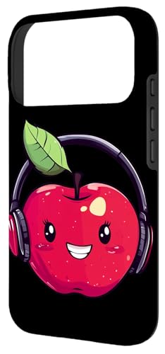 Hülle für iPhone 17 Pro Cooler roter Apfel mit Kopfhörern für Jungen und Mädchen