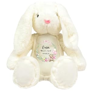 Personalised Flower Girl Gift, Custom Bunny Rabbit Soft Toy, Teddy Bear, Flower Girl Proposal, Bridesmaid Gift, Page Boy Gift, Flower Girl Present