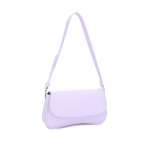 EVVE Bolsa de ombro pequena para mulheres, bolsa moderna nas axilas com alça ajustável, Lavanda, One Size