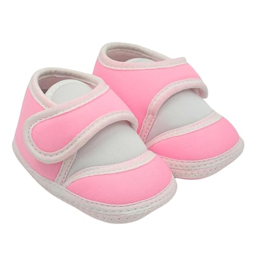 PureSole Cotton Baby Shoes for 9-12 Months | Lightweight Booties with Velcro Closure | Soft and Flexible Sole | Unisex Booties for Home, Winters, Casual Outings (Pink)