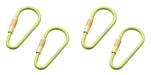 munkees 2 x Enlace Mini Mosquetón Llavero - Ø 3 x 48 mm (2 uds.), Verde, Doble Pack, 320159