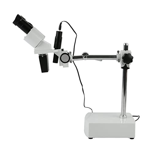 Microscope Widefield Binocular Stereo Microscope 5X/10X/15X/20X with Boom Arm Stand Spot Light(15X)