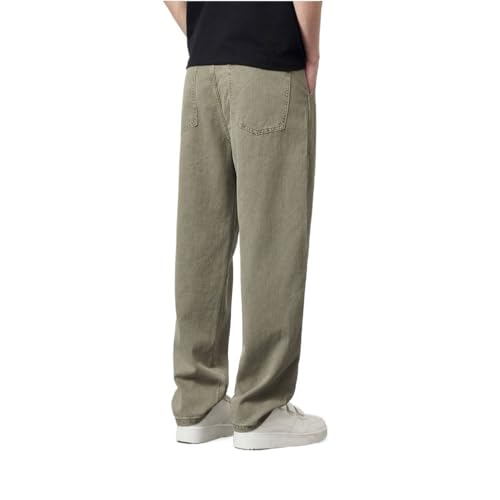 Straight Leg Jeans, Mid Rise Loose Fitting Casual Pants3