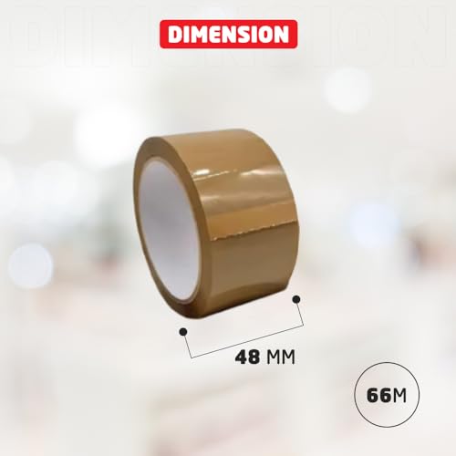 1ABOVE Brown Packing Tape 48mm x 66m (12 Rolls) — Heavy Duty 54 Microns | Strong Brown Parcel Tape for Boxes, Moving, Packaging & Shipping