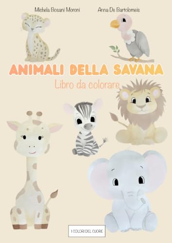 Animali della savana: libro. da colorare