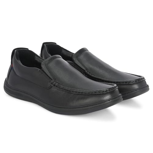 Image of Blue Leather by Centrino Genuine Leather Slip-On Men's Formal Shoe |Stylish with Soft Cushioned Insole |Trendy Non Lace-Up Design |Durable Leather with Anti-Skid Sole | Perfect for Formal Wear (3998)