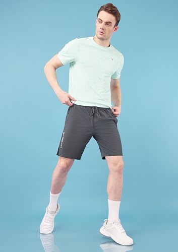 Image of TECHNOSPORT Mens Regular Fit Solid Shorts for Gym, Workout & Sports with Anti Microbial, Techno Dry