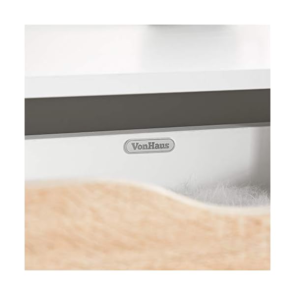 VonHaus White Coffee Table with Storage - Coffee Tables for Living Room with Light Oak Effect, Shelf & Soft Close Drawer, Modern Scandi Furniture, 99x60x43cm - Image 7