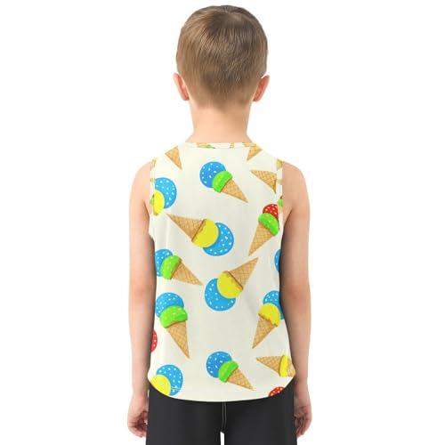 J JOYSAY Ice Cream Cone Beige Boys Tank Top Sleeveless Muscle Shirts Quick Dry Kids T-Shirts 3-15T3