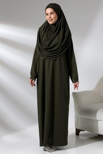 Image of ihvan online Muslim Dresses for Women, One-Piece Prayer Dress & Prayer Rug & Beads, Islamic Gift Set for Eid Ramadan