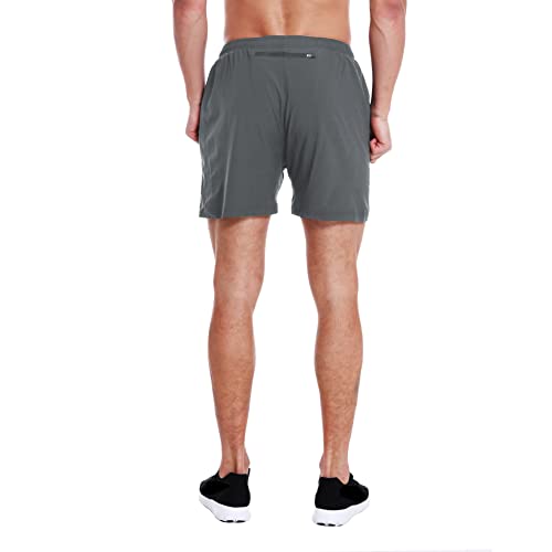 Image of EZRUN Men's 5 Inches Running Workout Shorts Quick Dry Lightweight Athletic Shorts with Liner Zipper Pockets