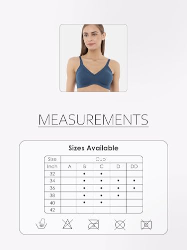 Image of Macrowoman W-Series Nine to Five Bra for Women in Cotton Poly Fabric, Seamless Wire-Free Full Coverage for Daily Comfort & Support