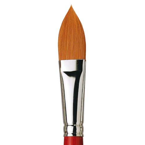Image of da Vinci Watercolor Series 5584 CosmoTop Spin Paint Brush, Pointed Oval Synthetic with Red Handle, Size 24