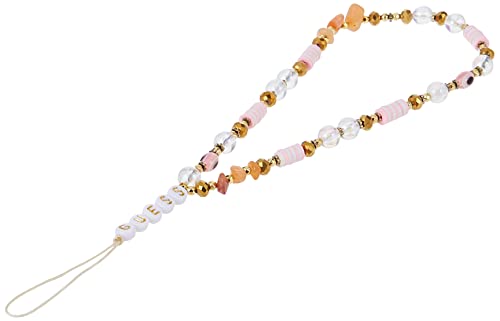 GUESS GustboHP Sangle pour téléphone portable Marron Perles Bohemia, taille unique, Acrylique, Agate