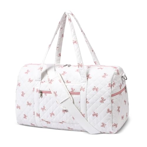 Gym Bag for Women, Cute Duffle Bag, Quilted Duffle Bag for Travel, Floral Duffle Bags, Weekend Bag with Zipper Pocket Dance Bag Organizer