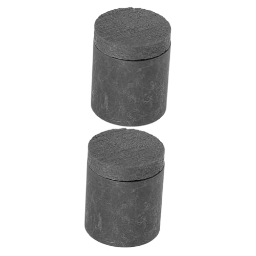 Gogogmee 2pcs Graphite Crucible Household Refining Crucible Small Melting Crucible Melting Furnace Refining Crucible for Home with Cover Melting Crucible Graphite Smelting Tool Black