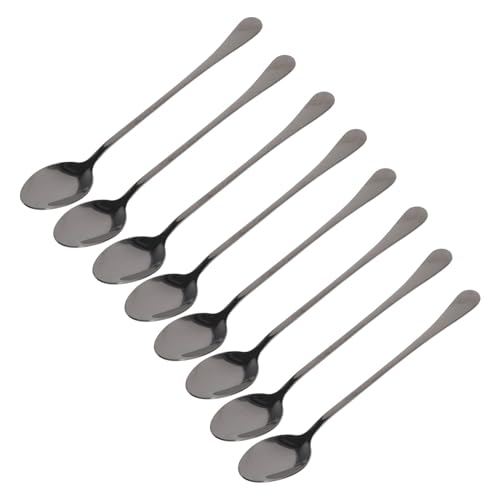 Alipis Long Handle Mixing Spoons 8-piece Ice Tea Coffee Stirrer Set Stainless Steel Smooth and Easy to Clean