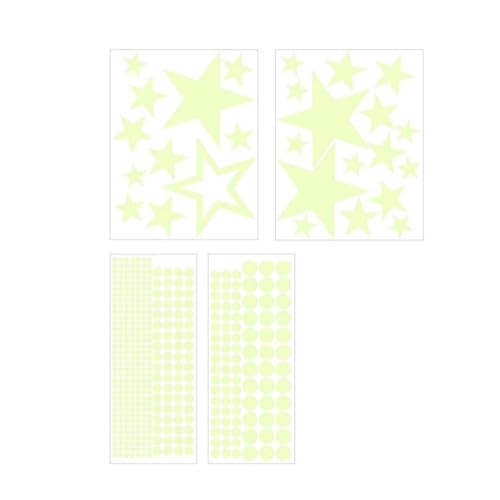 Set de 5 adhesivos luminosos de pared estrellas y luna