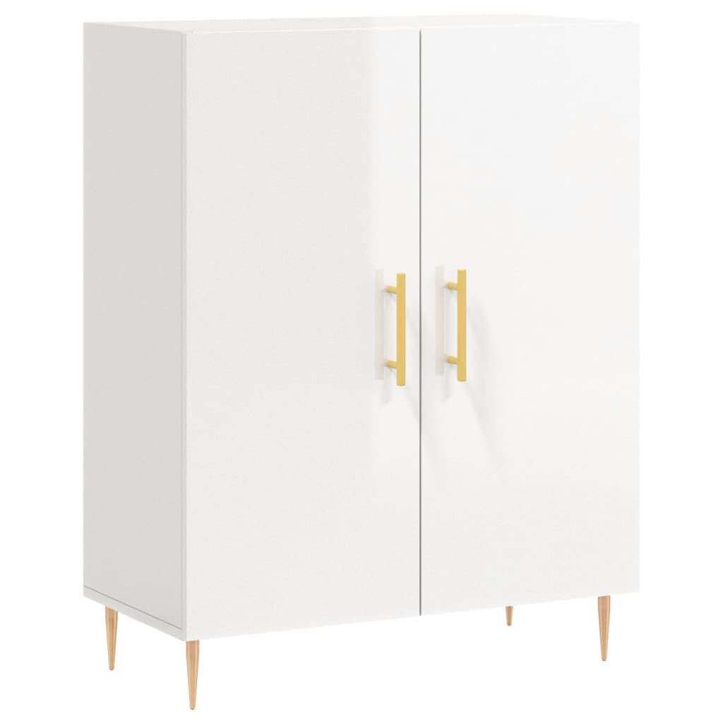 Vidaxl Sideboard Storage Cabinet Cupboard High Gloss Engineered Wood White