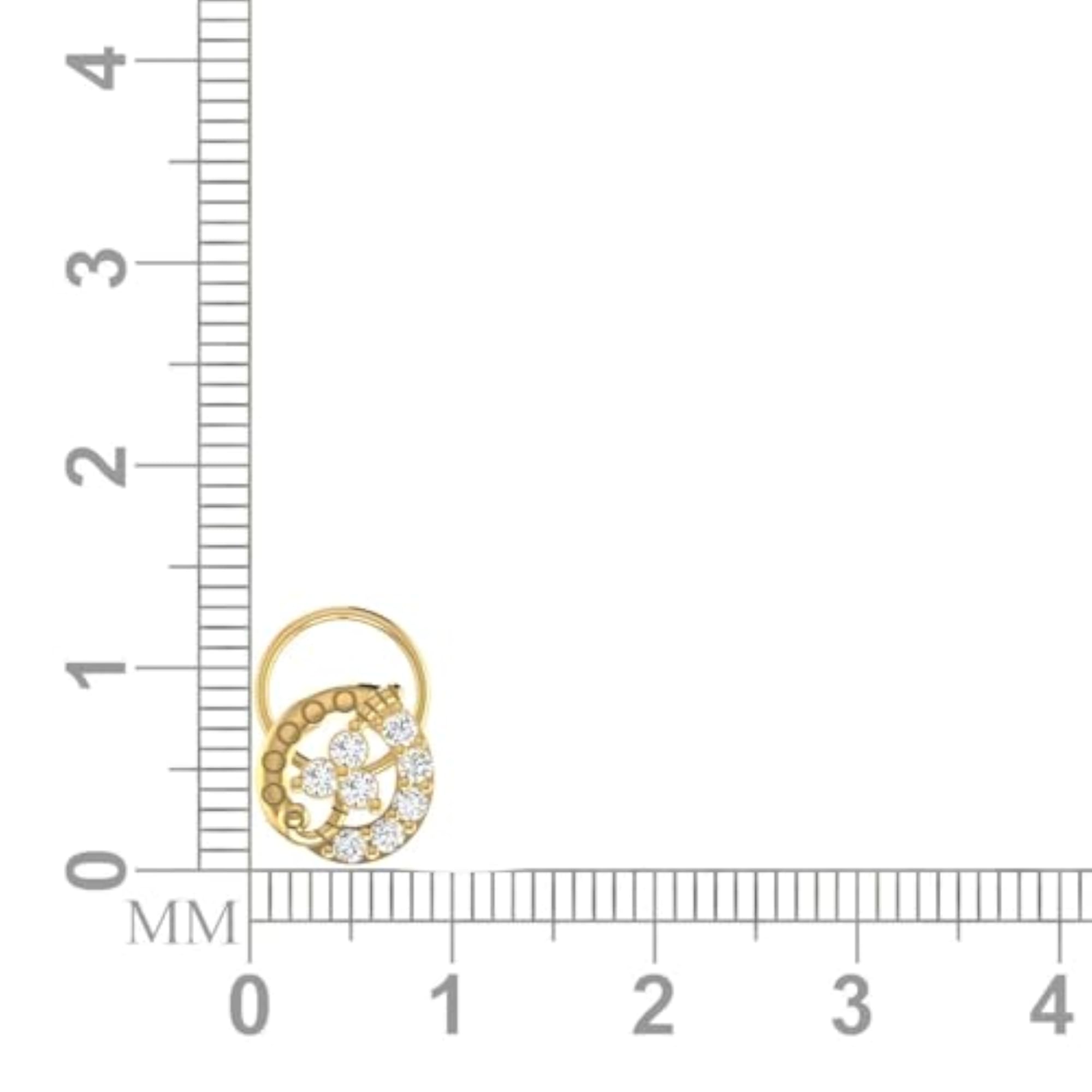 Women's 14Kt Yellow Gold Stud Nose Ring