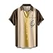 Camicia da uomo estiva casual Music Print Plus Size Shirt manica corta colletto rovesciato, camicia da uomo nera a maniche lunghe, giallo., XL