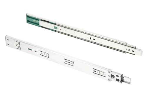 GTV Guide per cassetti H45, 45,3 x 250 mm, in acciaio zincato resistente, sistema di chiusura rallentata, guida telescopica a sfera, portata massima 30 kg, 2 set = 4 pezzi
