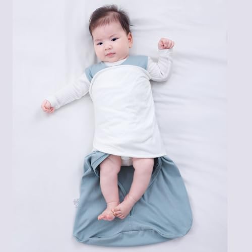 Image of Baby Sleep Sack Swaddle 3-Way Adjustable Wearable Blanket 100% Cotton.