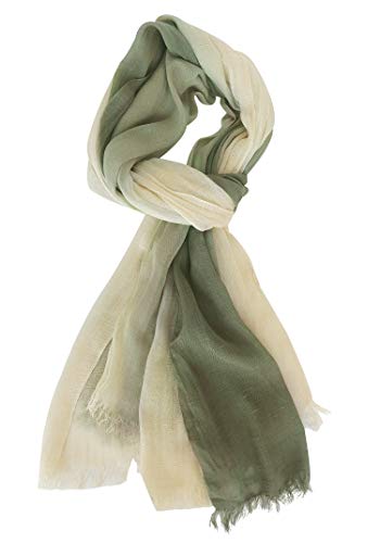 GERINLY Two Tone Linen Scarf Wraps Basic Textured Scarf Hemp Shawl2
