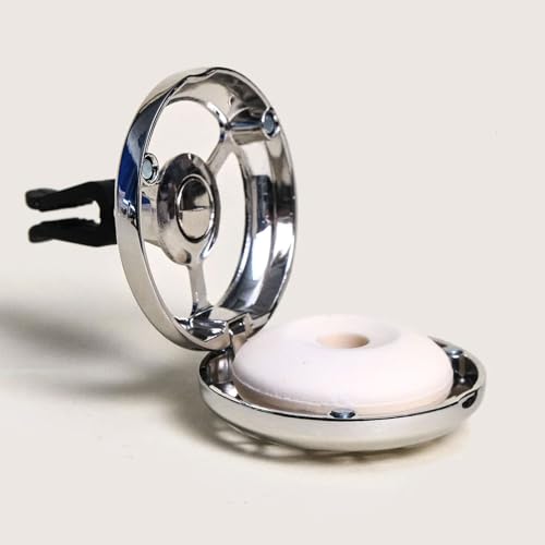 Image of MAISON BERGER Car Diffuser Set, Rosalie Exquisite Sparkle | Sparkling Grapefruit Rose Notes, Refillable Vent Clip with Ceramic Refill, Passive 4-Week Diffusion, Made in France