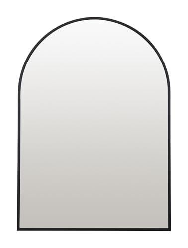 Select Mirrors Oslo Wall - Modern Style Aluminium Bathroom Mirror - Arch Living Room Decor Mirror - 4mm HD Glass Mirror - Bathroom Wall Decor with Aluminium Frame - 60x80cm - Black