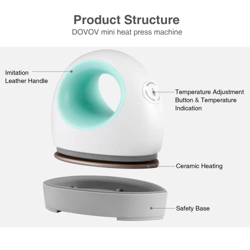 Dovov Mini Heat Press, Small Heat Press Machine For T Shirt, Shoes, Hats, Iron Press For Small Htv Vinyl Projects (Green) #TOP3