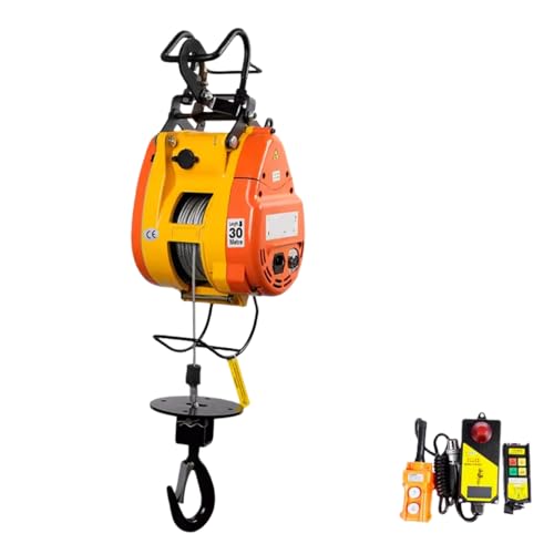 Quxxuol エンジンクレーン 電動ウインチ 電動ホイスト 重い物を持ち上げる道具 純銅モーター 強力なパワー 無線リモコン 有線制御 簡単な作業 倉庫 工場 農作業 業務用 家庭用 (300kg,30mリモコン+ワイヤーコントロール)