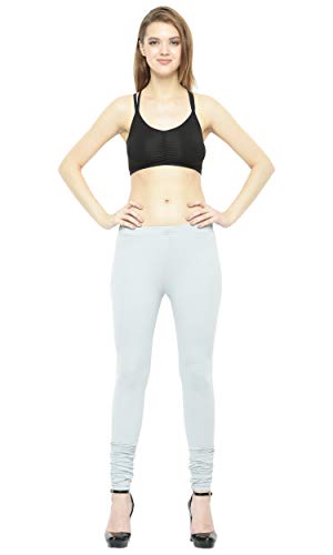 Image of Frenchtrendz Women's Cotton Spandex Stretchable Mid Rise Slim Fit Churidar Leggings Pull On