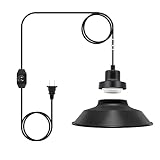 PNLIARN Industrial Plug in Pendant Lighting Cord, Vintage Hanging Lamp with Plug in Cord,Adjustable