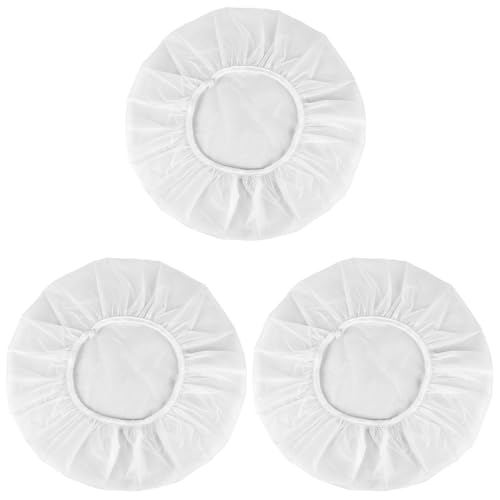 Kkuadcehi 3 Pcs Shower Cap, Disposable Shower Caps, Plastic Hair Caps, Shower Caps for Women Reusable Impermeable for Women Men (White)