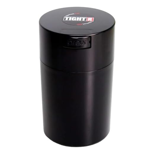 Tightvac 1 oz to 6 ounce - Patented Airtight Container | Multi-use Vacuum Container Works as Smell Proof Containers for Herbs and Dry Goods. Black