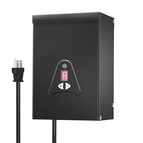 Low Voltage Landscape Transformer 300W Outdoor Low Voltage Trams Former Waterproof Dusk to Dawn Sensor Control 120VAC to 12 V 2 Outputs for Outdoor Landscape Lightings ETL Listed (200 Watts)