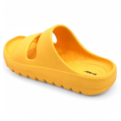 Image of SVAAR Soft EVA Double Strap Slippers for Men | Stylish Anti-Skid Slides with Arch Support & Bouncy Sole | Lightweight Indoor Outdoor Comfort