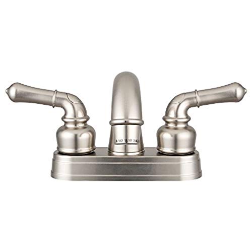 Dura Faucet DF-PL620C-SN RV Bathroom Sink Faucet - Smooth Turning 2-Lever (Brushed Satin Nickel)