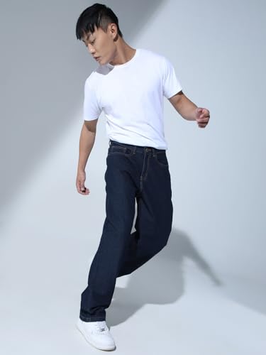 Image of Hubberholme Men Black Cotton Fabric Relaxed Fit Mid-Rise Stretchable Jeans