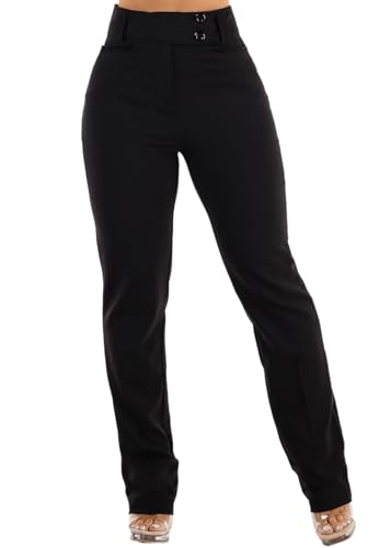 Moda Xpress Womens Juniors Super High Waist Dressy Bootcut Black