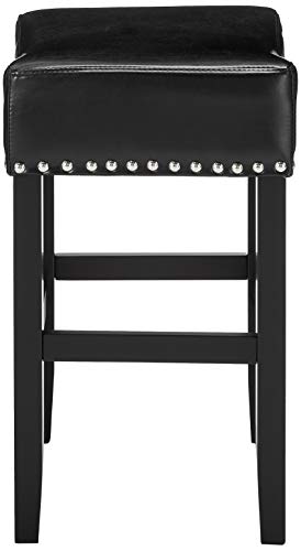 Best Selling Lennox Backless Leather Counter Stool, Black, Set Of 2 #TOP2