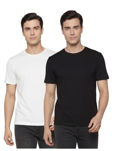 Image of FYLTR Men's Solid T-Shirt - Half Sleeve | Round Neck | 100% Cotton | Regular Fit T-Shirt (Pack of 2)