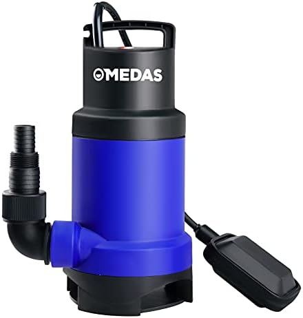 MEDAS 1HP 750W 3170GPH Sump Pumps Submersible Water Pump Sewage Dirty Water Pump w/Float Switch for Pool and Pond Draining