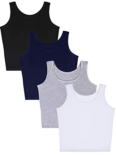 4 Pieces Women Basic Crop Tank Top Short Sleeveless Sports Crop Top4
