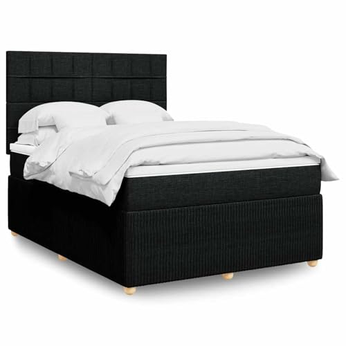 Juroupi Cama Box Spring con colchón Cama con colchon Estructura Cama Base de Cama somier Tela Negro 140x190 cm - 3294353