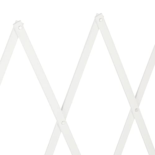 Relaxdays Hundeabsperrgitter, ausziehbar bis 130 cm, 87,5-100 cm hoch, Bambus, Hunde Schutzgitter für Treppe & Tür, weiß