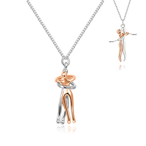 GS2 Collana Abbraccio Coppia Personalizzata, Nome