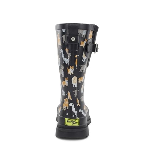 Image of Western Chief Women's Waterproof Mid Rain Boots | Ladies pull on mid rain boots with adjustable buckle, cushioned insole, and rubber outsole for wet weather and outdoor wear.