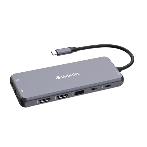 Hub USB-C 14-en-1 Verbatim multiports HDMI VGA RJ45 avec lecteur carte SD